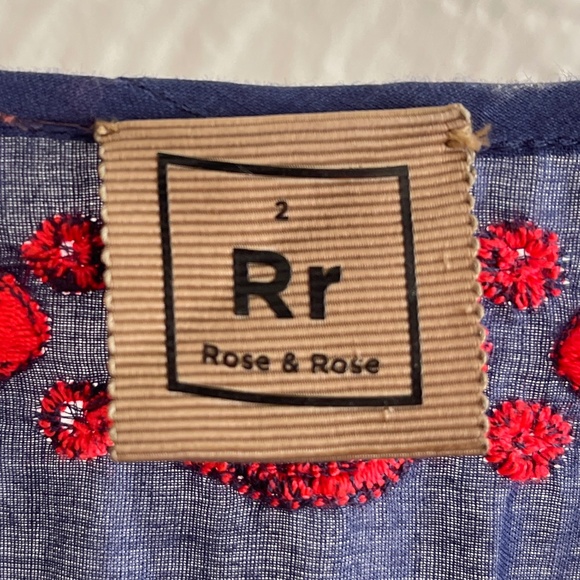 Rose and Rose Embroidered Boho Tunic Dress Size Small - Picture 2 of 6